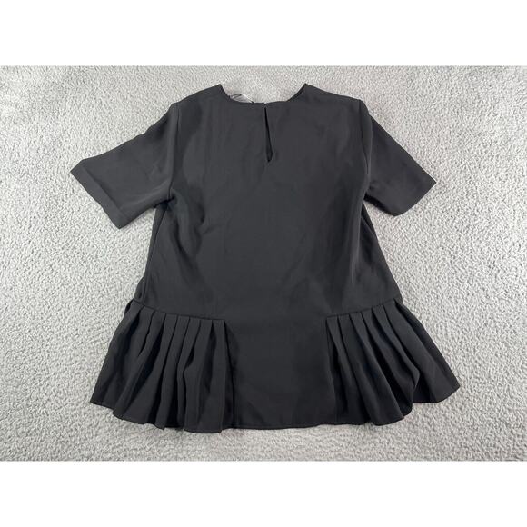 Zara Shirt Womens XS Black Flared Tunic Round Neck Business Casual Lightweight - Picture 9 of 10